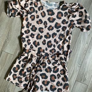 Cherish never worn blush cheetah print set